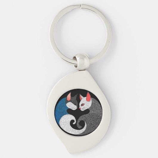 Schattige kleurrijke katten sleutelhanger (Voorkant)