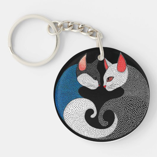 Schattige kleurrijke katten sleutelhanger (Voorkant)