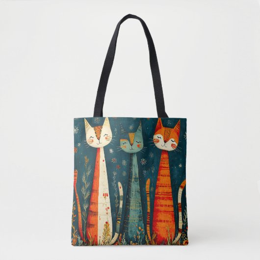 Schattige kleurrijke katten tote bag (Voorkant)