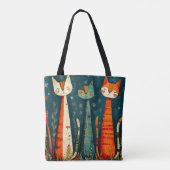 Schattige kleurrijke katten tote bag (Achterkant)