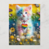 Schattige kleurrijke kitten briefkaart (Voorkant)