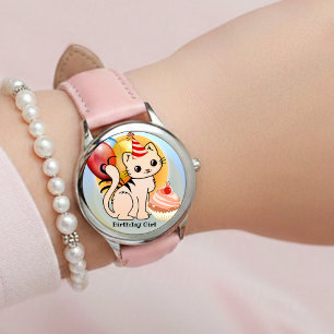 Schattige Kleurrijke Kittige Verjaardag Horloge