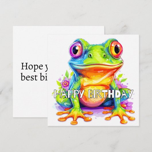 Schattige Kleurrijke Kleine Kroggie Kaart (Voorkant / Achterkant)