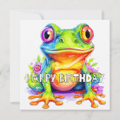 Schattige Kleurrijke Kleine Kroggie Kaart (Voorkant)