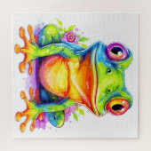 Schattige Kleurrijke Kleine Kroggie Legpuzzel (Horizontaal)