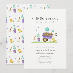 Schattige Kleurrijke Kleine Spruit Tuin Baby Showe Kaart