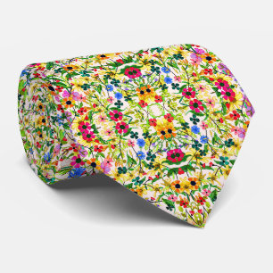 Schattige kleurrijke lente bloemige bloemen stropdas