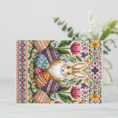Schattige/Kleurrijke Lente/Paasbeurs Isle Feestdagenkaart (Staand voorkant)