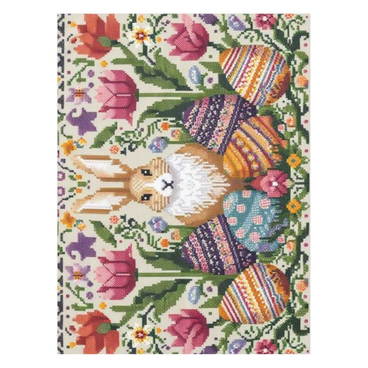 Schattige/Kleurrijke Lente/Paasbeurs Isle Tafelkleed (Voorkant)