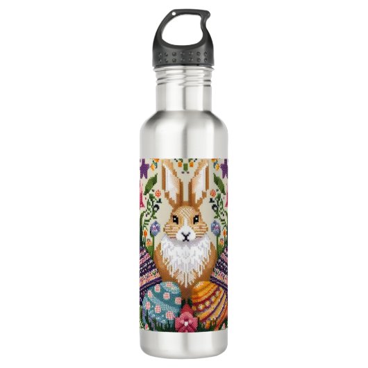 Schattige/Kleurrijke Lente/Paasbeurs Isle Waterfles (Voorkant)