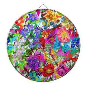 Schattige kleurrijke magische bloemen dartbord