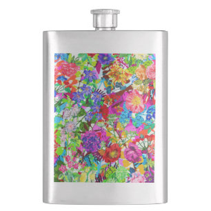 Schattige kleurrijke magische bloemen flacon