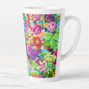 Schattige kleurrijke magische bloemen latte mok