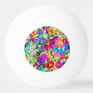 Schattige kleurrijke magische bloemen pingpongbal