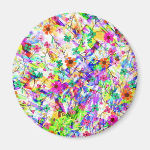 Schattige kleurrijke magische zomerbloemen magneet