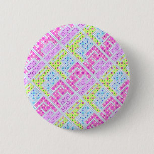 Schattige kleurrijke meisjesachtige geometrische g ronde button 5,7 cm