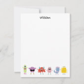 Schattige Kleurrijke Monsters Grappige Kinderen Notitiekaartje (Voorkant)