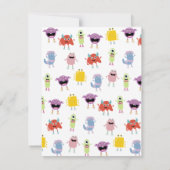 Schattige Kleurrijke Monsters Grappige Kinderen Notitiekaartje (Achterkant)