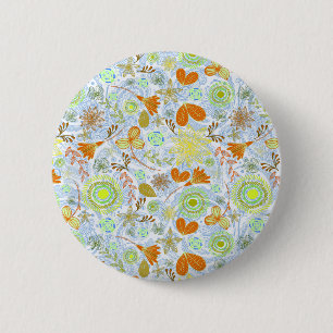 Schattige kleurrijke naadloze bloemen patronen wer ronde button 5,7 cm