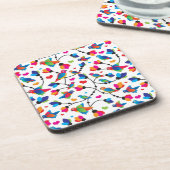 schattige, kleurrijke papegaaivogel bier onderzetter (Linkerzijde)