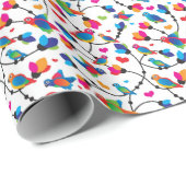 schattige, kleurrijke papegaaivogel cadeaupapier (Rol Hoek)