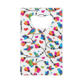 schattige, kleurrijke papegaaivogel creditkaart flessenopener (Achterkant)