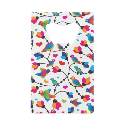 schattige, kleurrijke papegaaivogel creditkaart flessenopener (Achterkant)