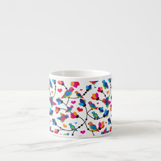 schattige, kleurrijke papegaaivogel espresso kop (Voorkant)