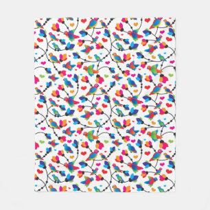 schattige, kleurrijke papegaaivogel fleece deken