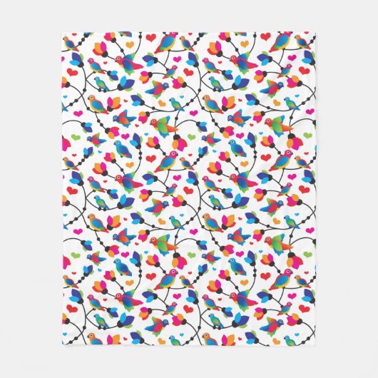 schattige, kleurrijke papegaaivogel fleece deken (Voorkant)