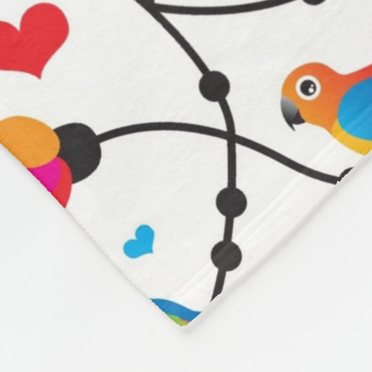 schattige, kleurrijke papegaaivogel fleece deken (Hoek)