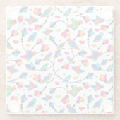 schattige, kleurrijke papegaaivogel glazen onderzetter (Achterkant)