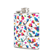 schattige, kleurrijke papegaaivogel heupfles (Links)