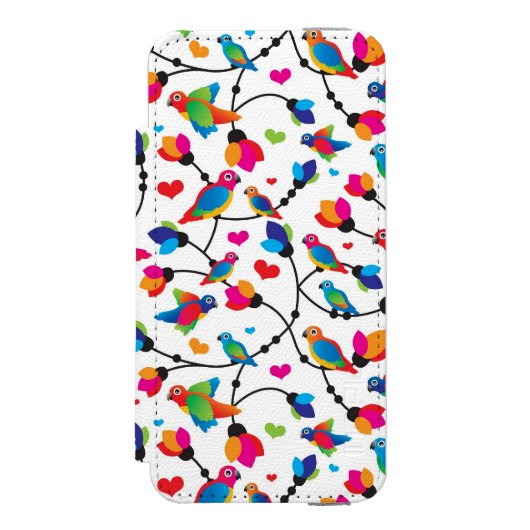 schattige, kleurrijke papegaaivogel incipio iPhone portemonnee hoesje (Voorkant Agenda)