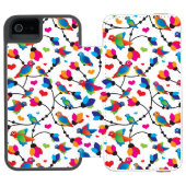 schattige, kleurrijke papegaaivogel incipio iPhone portemonnee hoesje (Agenda Open)