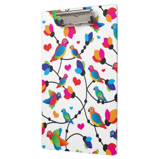 schattige, kleurrijke papegaaivogel klembord (Links)