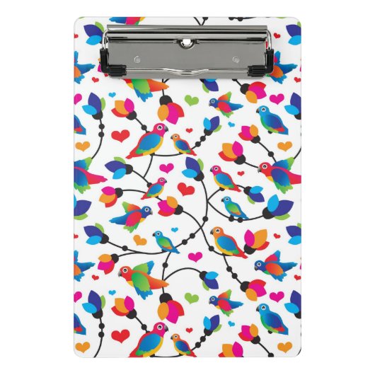 schattige, kleurrijke papegaaivogel mini klembord (Voorkant)