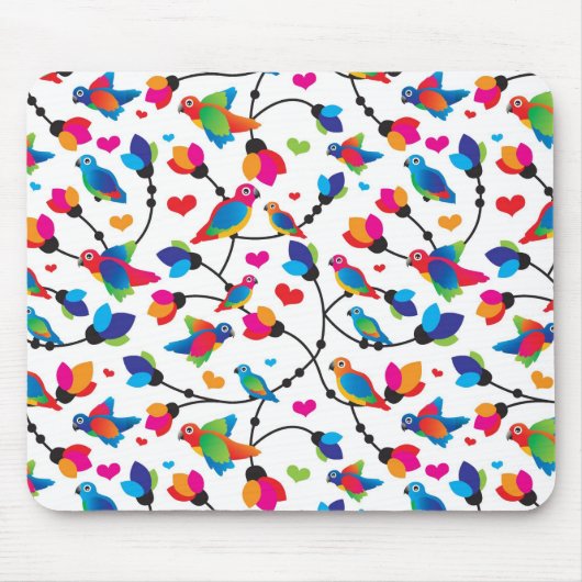 schattige, kleurrijke papegaaivogel muismat (Voorkant)