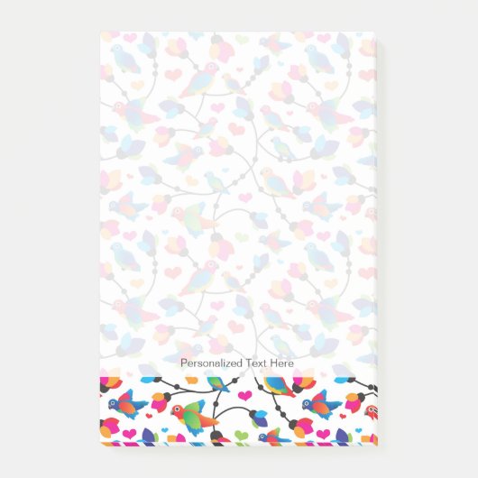 schattige, kleurrijke papegaaivogel post-it® notes (Voorkant)