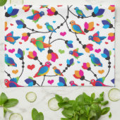 schattige, kleurrijke papegaaivogel theedoek (Gevouwen)