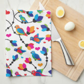 schattige, kleurrijke papegaaivogel theedoek (Quarter Fold)