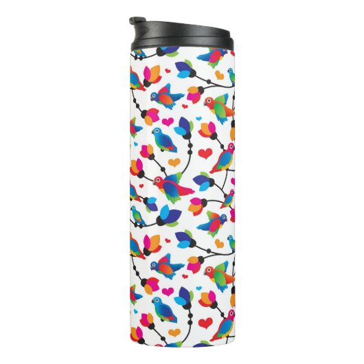 schattige, kleurrijke papegaaivogel thermosbeker (Geroteerd rechts)