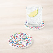 schattige, kleurrijke papegaaivogel zandsteen onderzetter (Zijkant)