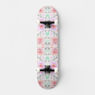 Schattige kleurrijke pastel bloemmotief aztec persoonlijk skateboard