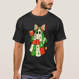 Schattige Kleurrijke Patchwork Geest Halloween Ker T-shirt