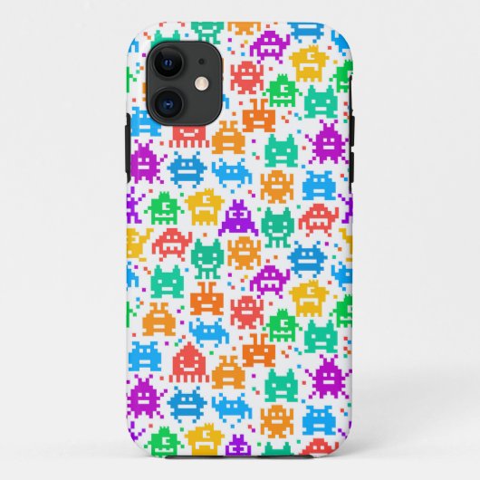 Schattige kleurrijke pixelachtige monster patronen Case-Mate iPhone case (Achterkant)