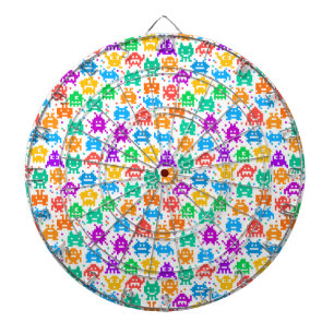 Schattige kleurrijke pixelachtige monster patronen dartbord