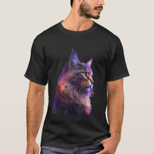 schattige kleurrijke pluizige kat voor katten poes t-shirt
