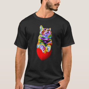 Schattige Kleurrijke Pop Kat Kater Kitten Eigenaa T-shirt