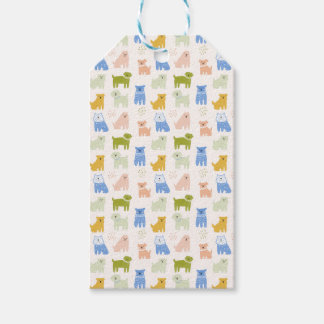 Schattige Kleurrijke Potlood Honden Cadeaulabel